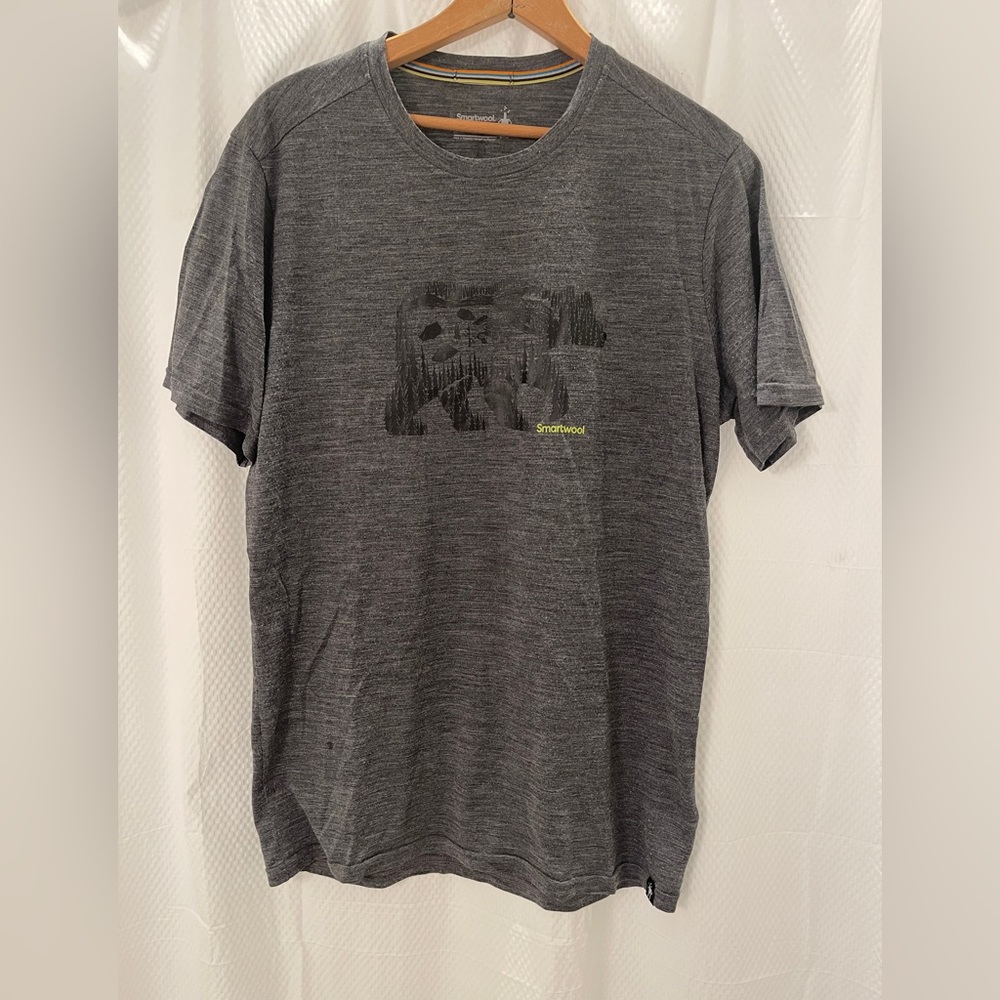 Men’s Smartwool Merino Sport 150 Bear Camp T-Shirt: Size Medium (Gray/Black)